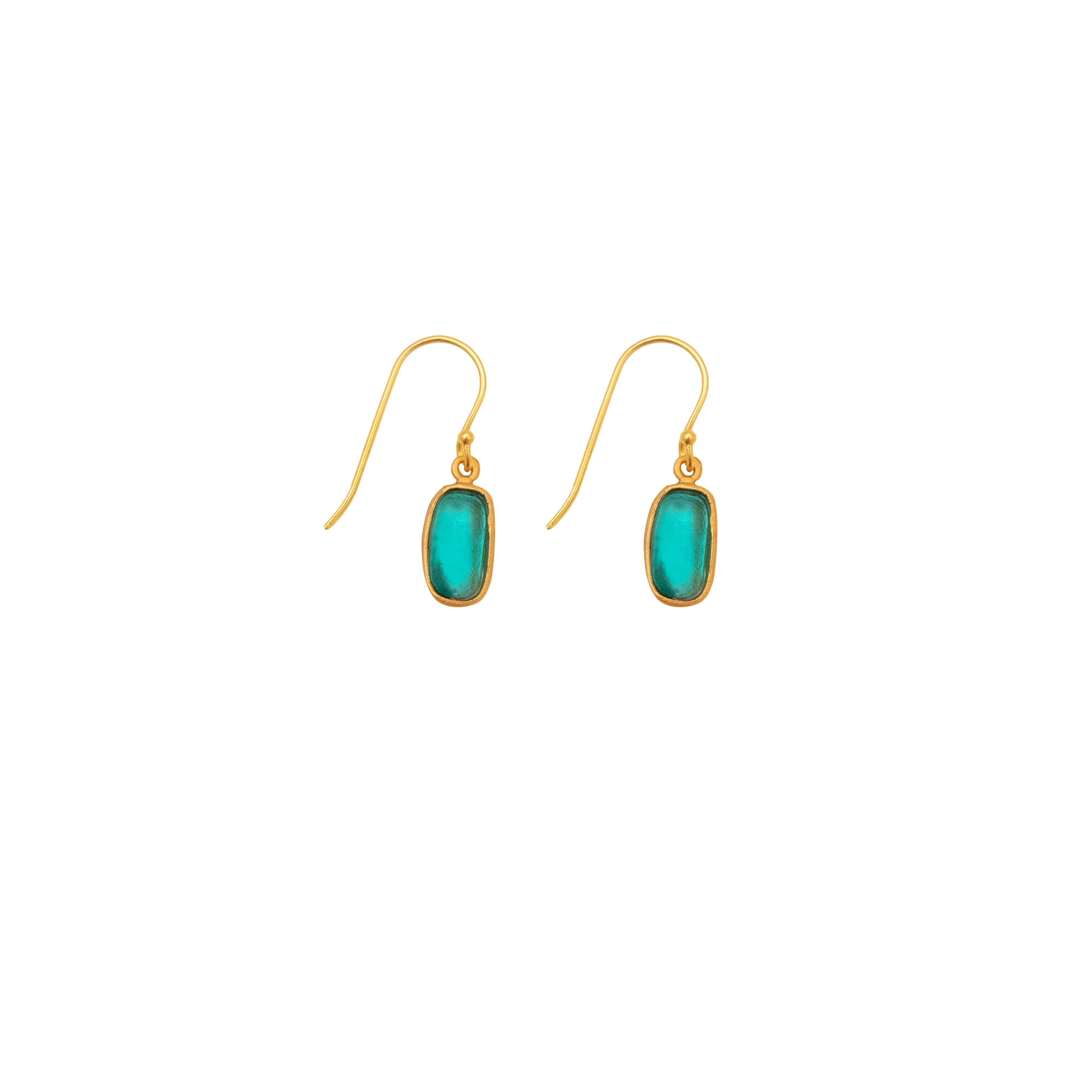 Geo Bubble Wire Earrings - Teal