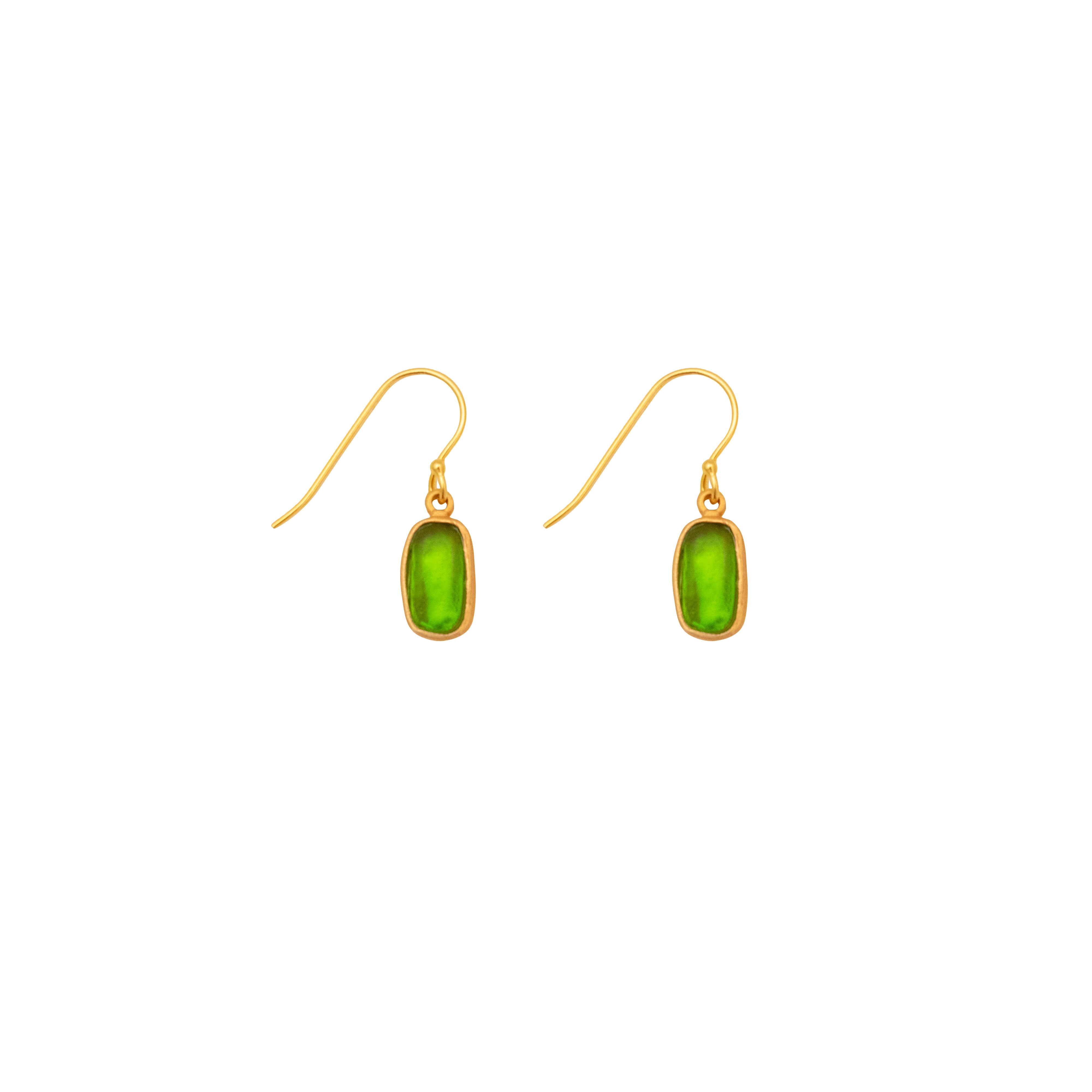 Geo Bubble Wire Earrings - Green