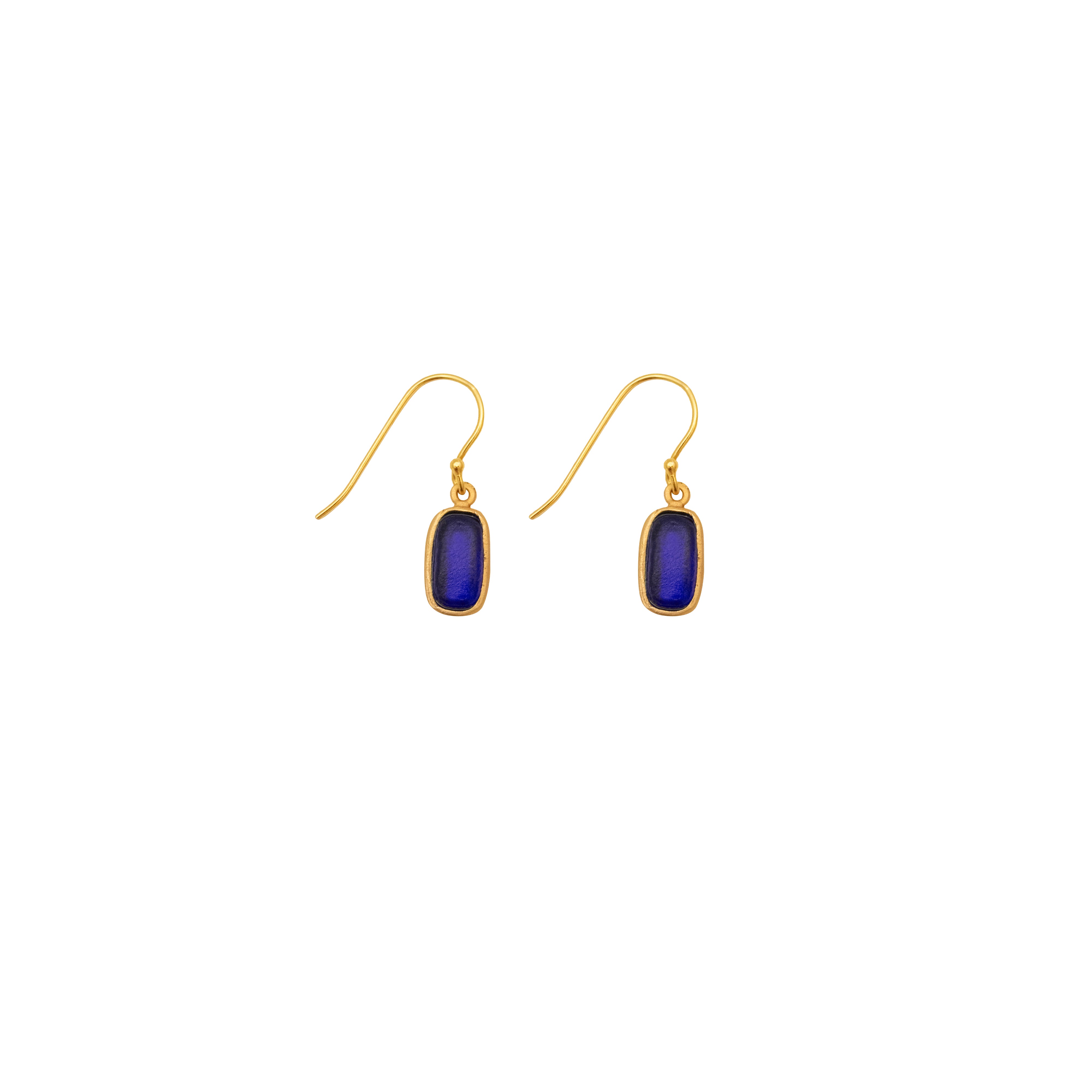 Geo Bubble Wire Earrings - Cobalt
