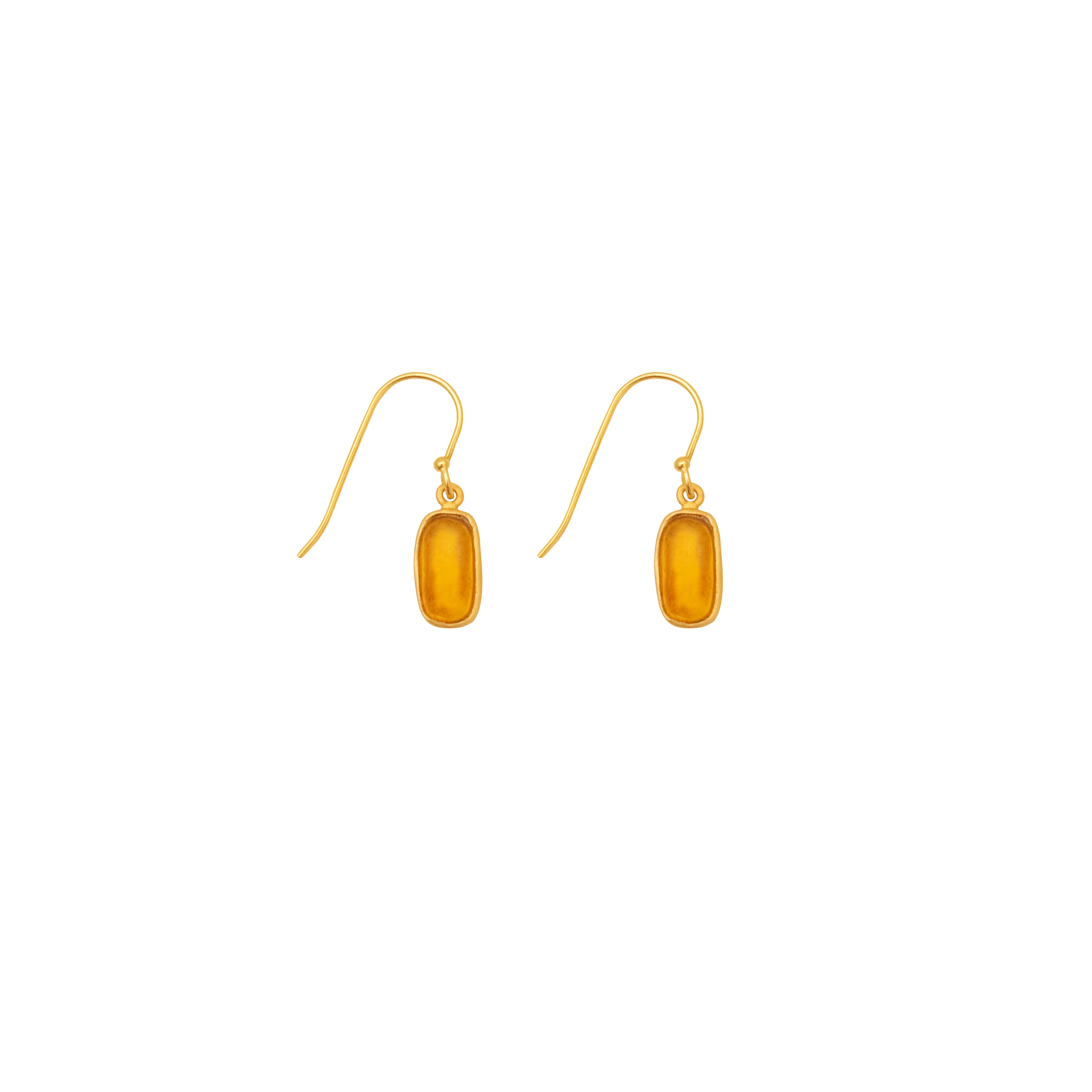 Geo Bubble Wire Earrings - Amber
