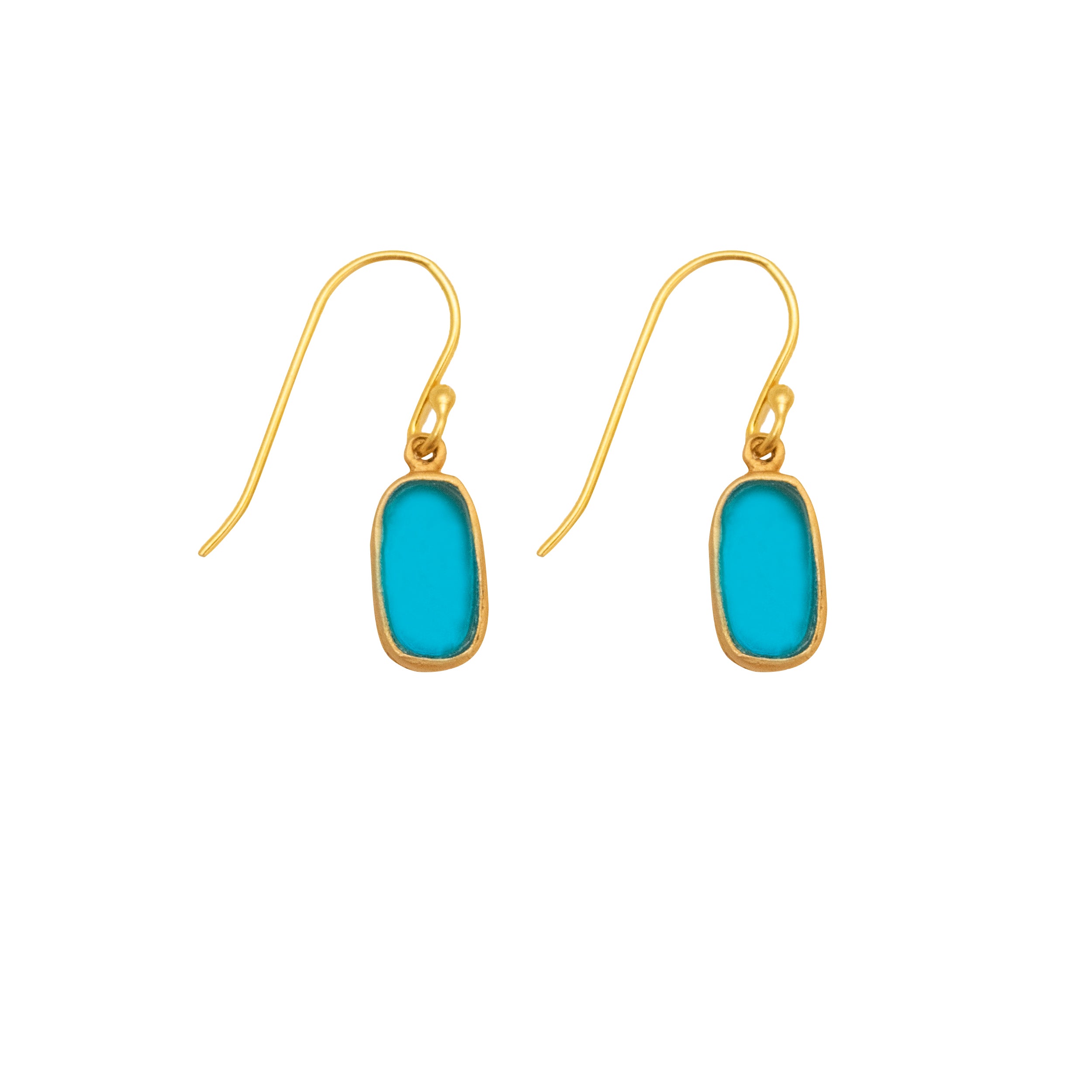 Geo Bubble Wire Earrings - Turquoise