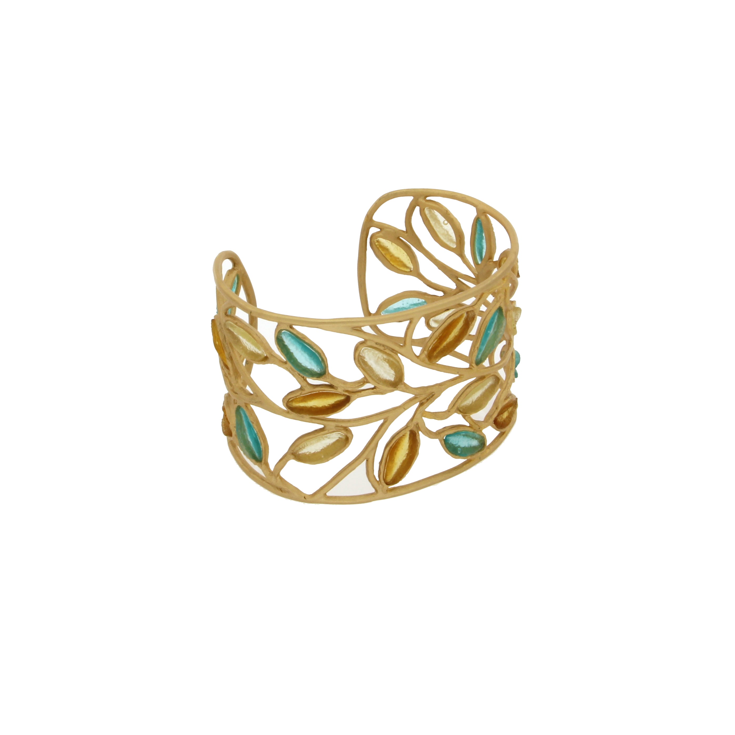Sage Cuff - Teal, Amber, Yellow
