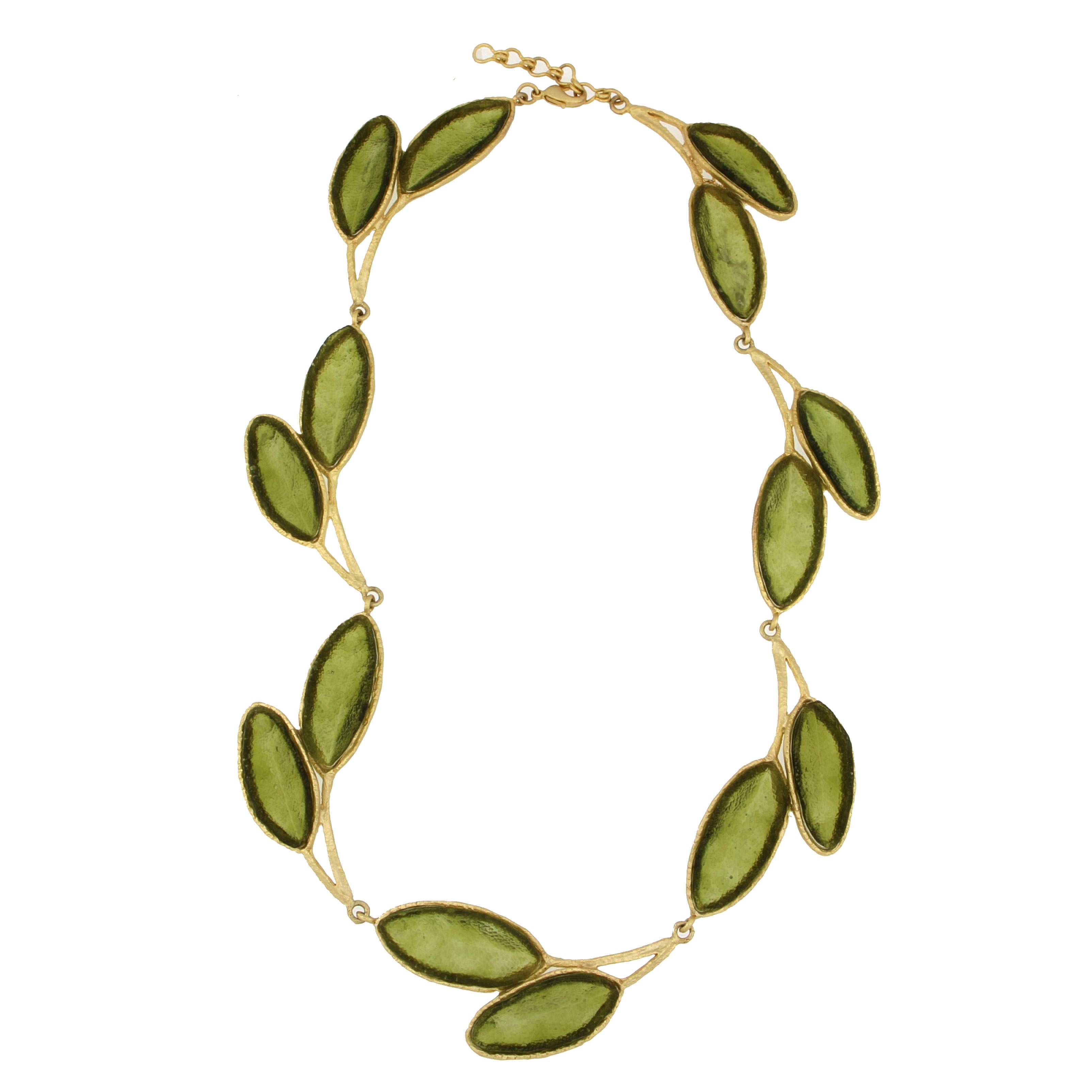 Sage 16" Adj Statement Necklace - Dark Green