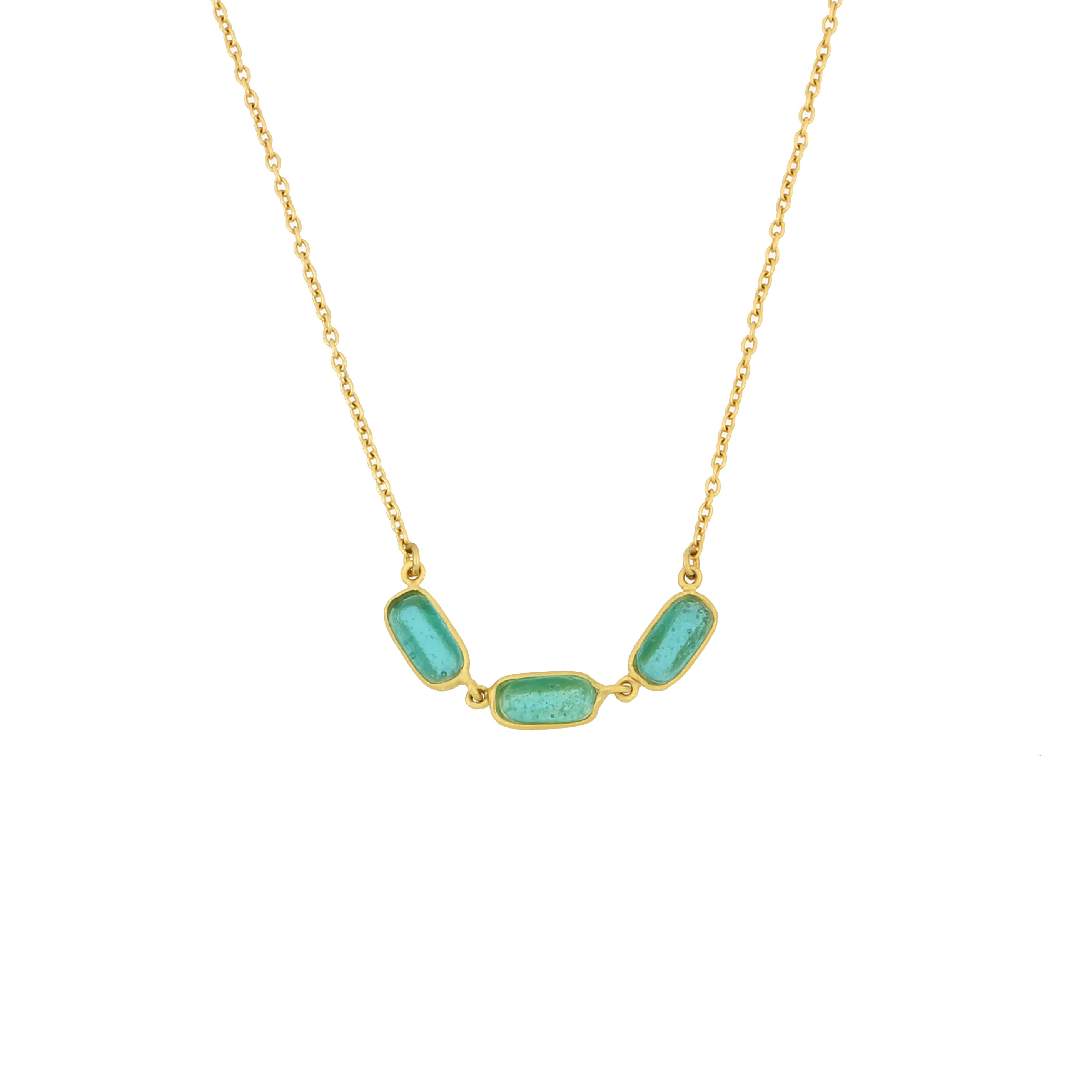 Geo Bubble Dainty Necklace - Teal