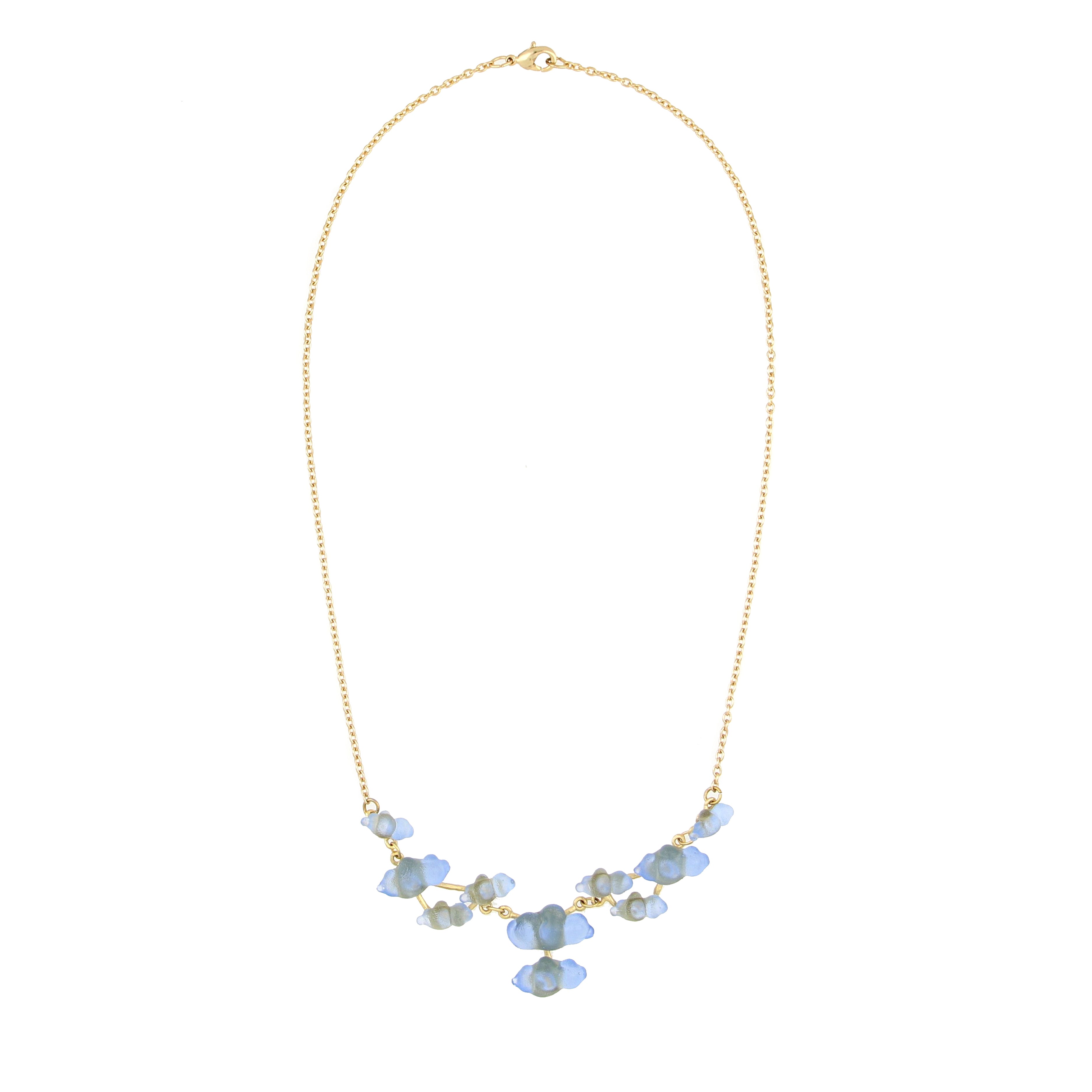 Cloud 16" Adj. Statement Necklace - Light Blue