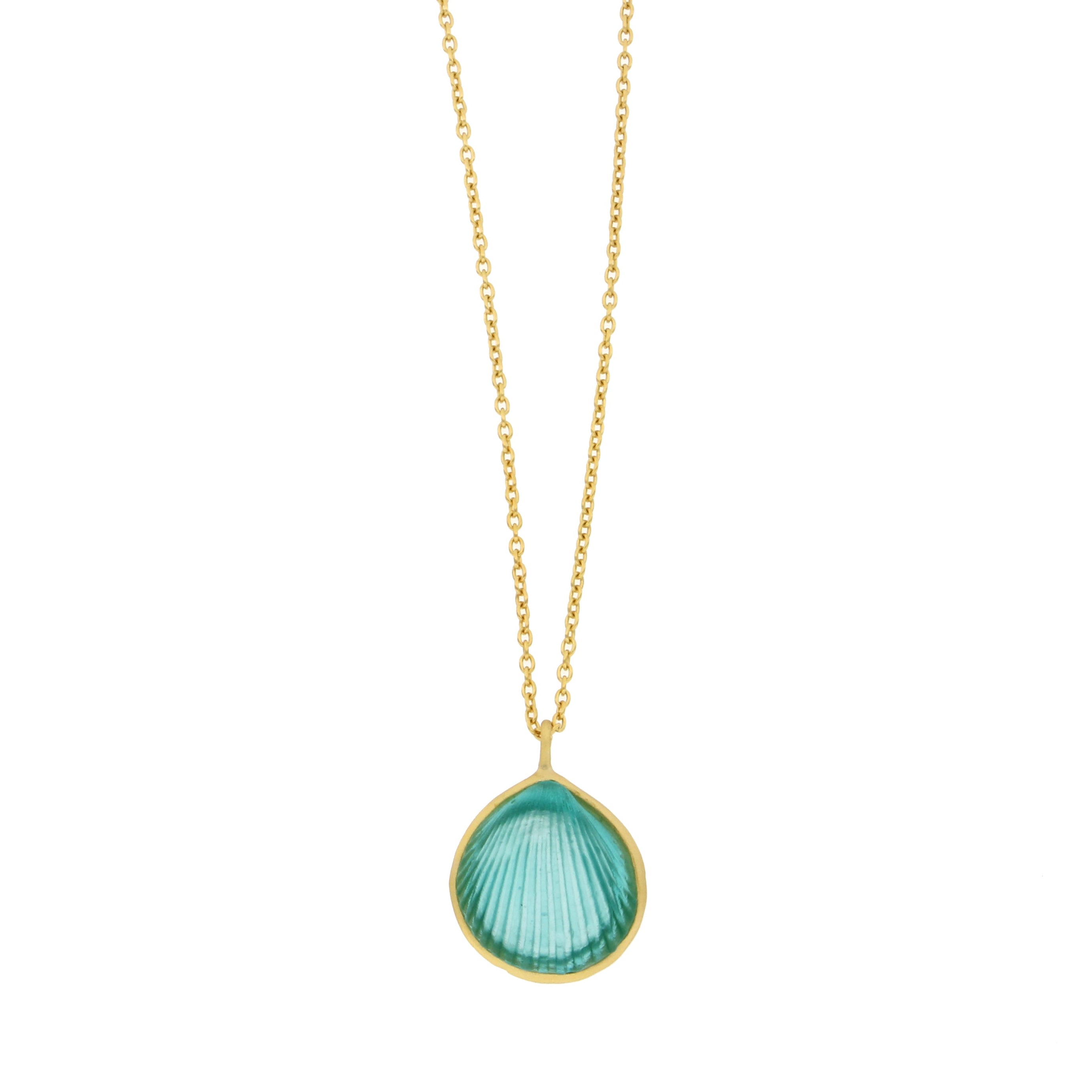 Under the Sea 16" Adj. Shell Pendant - Teal