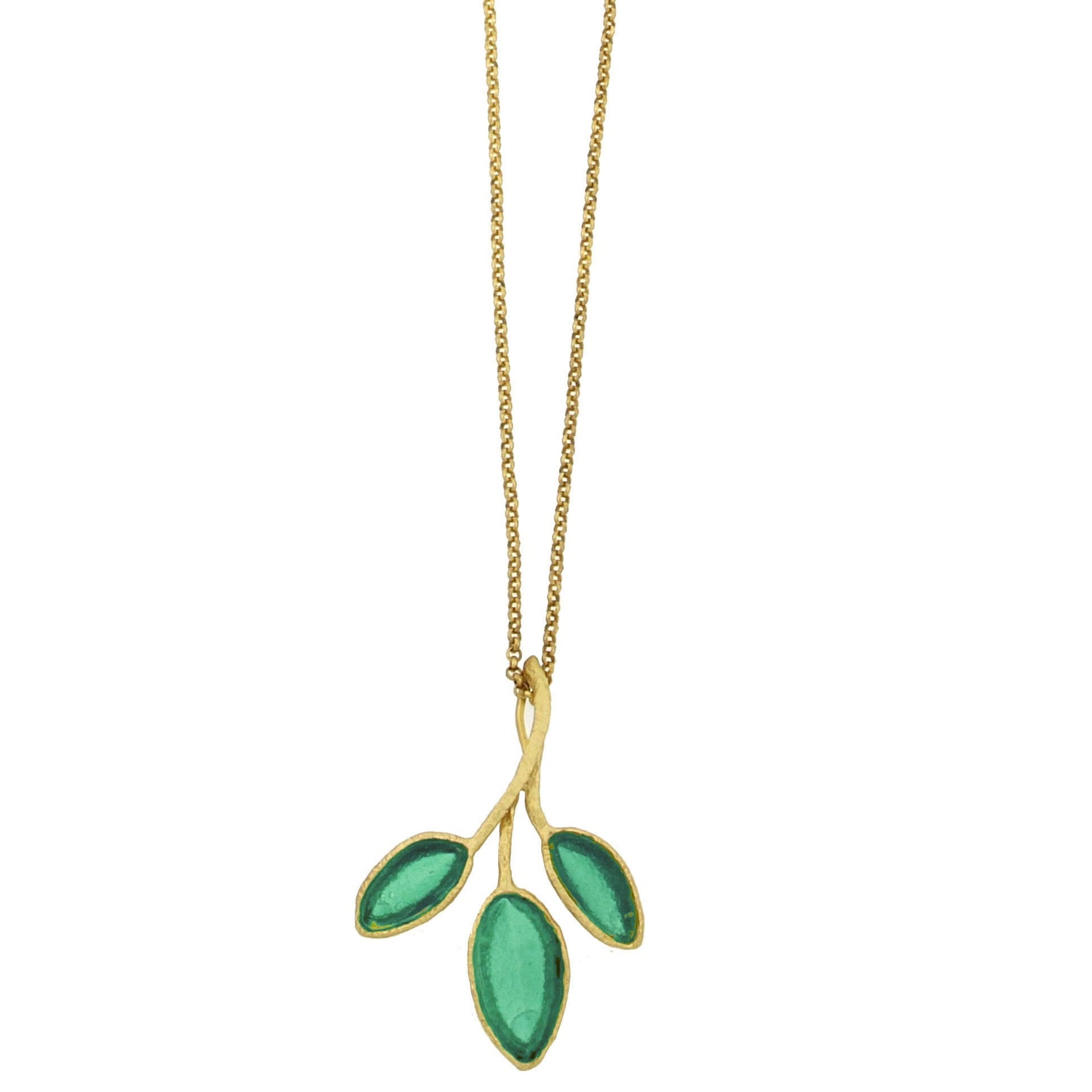 Sage 20" Adj Large 3-Leaf Drop Pendant - Teal