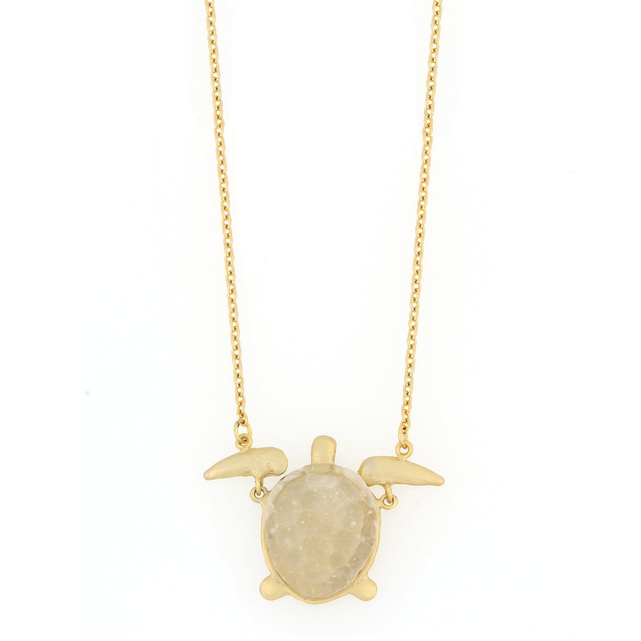 Under the Sea 16" Adj. Sea Turtle Pendant - Frosted Clear