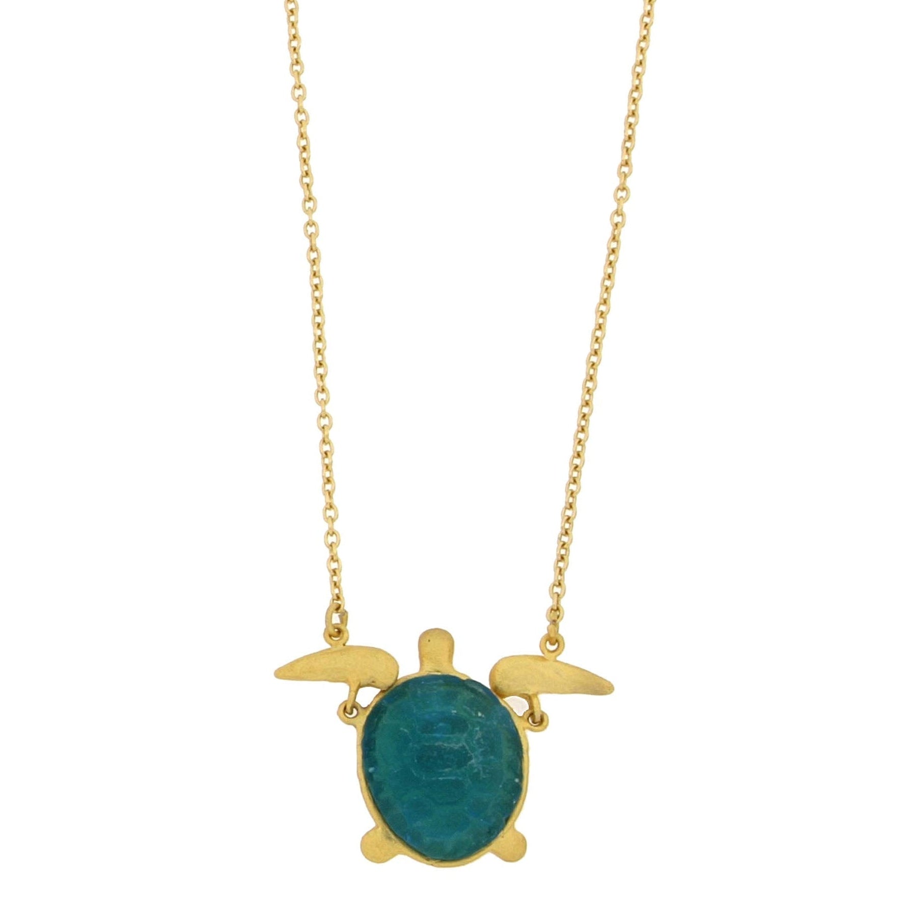 Under the Sea 16" Adj. Sea Turtle Pendant - Turquoise