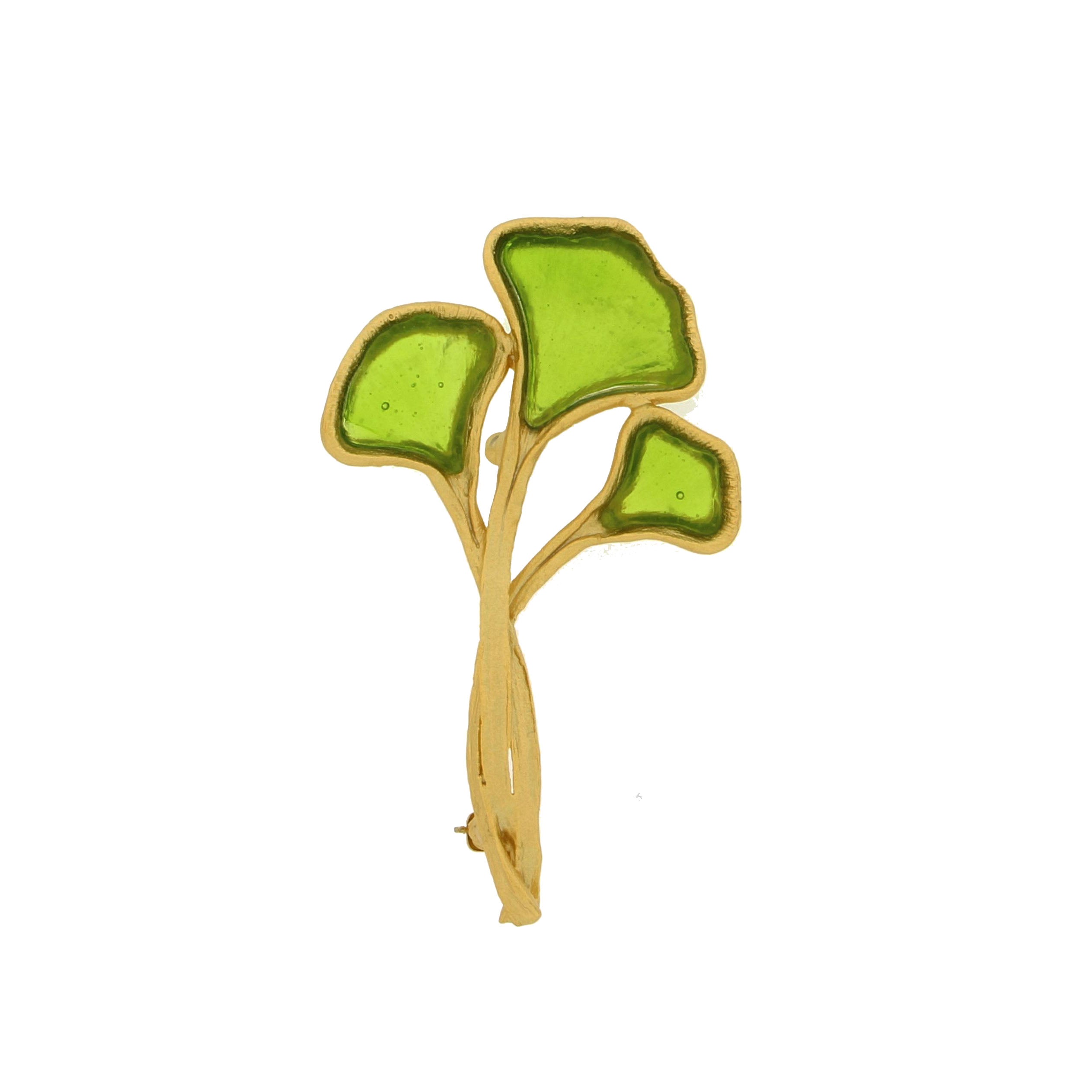Ginkgo Leaf Brooch