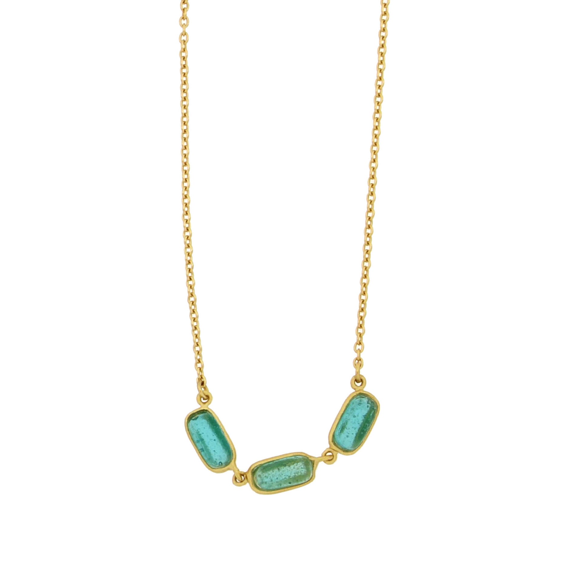 Geo Bubble Dainty Necklace - Teal