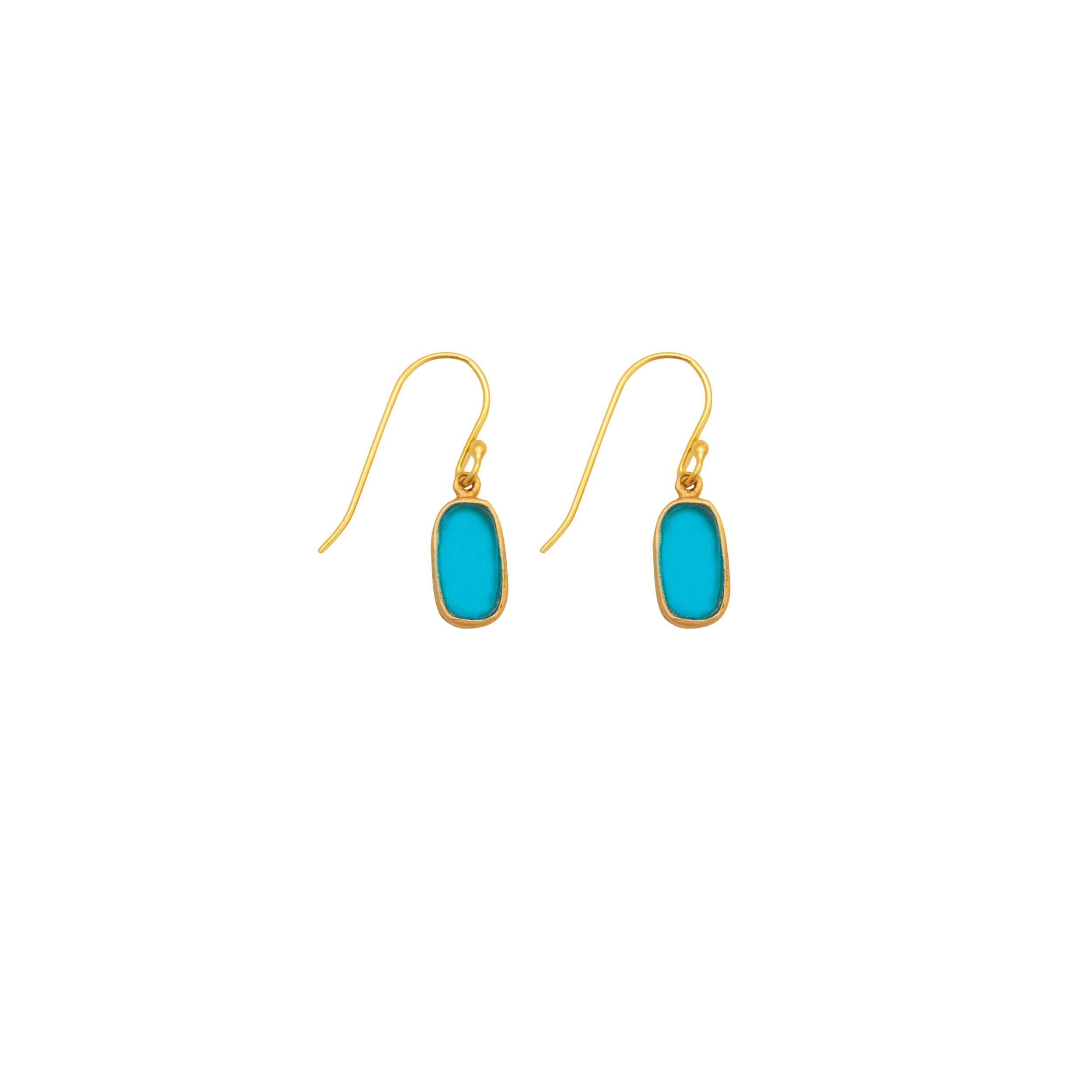 Geo Bubble Wire Earrings - Turquoise