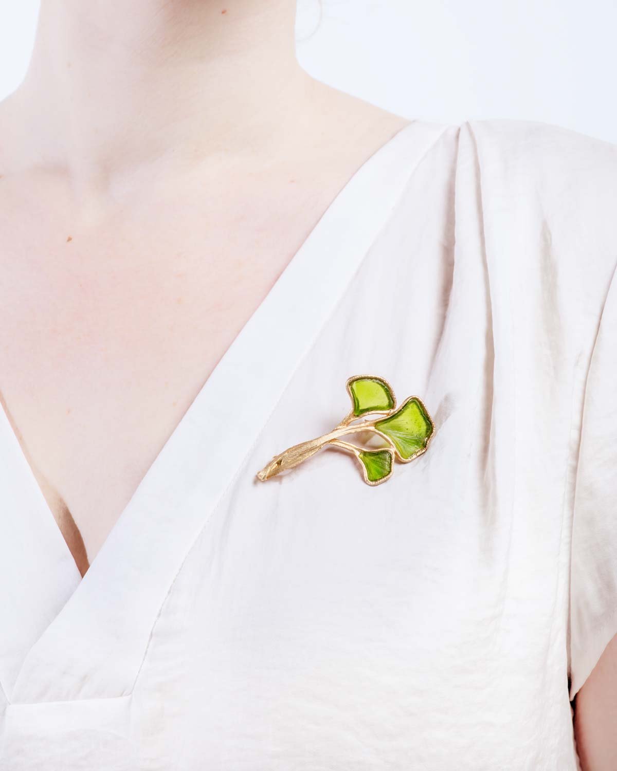 Ginkgo Leaf Brooch