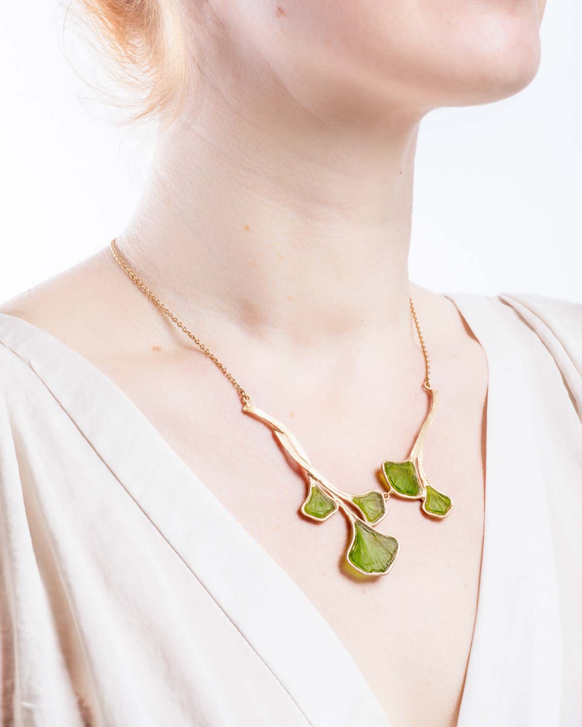 Ginkgo 16" Adj. Leaf Necklace