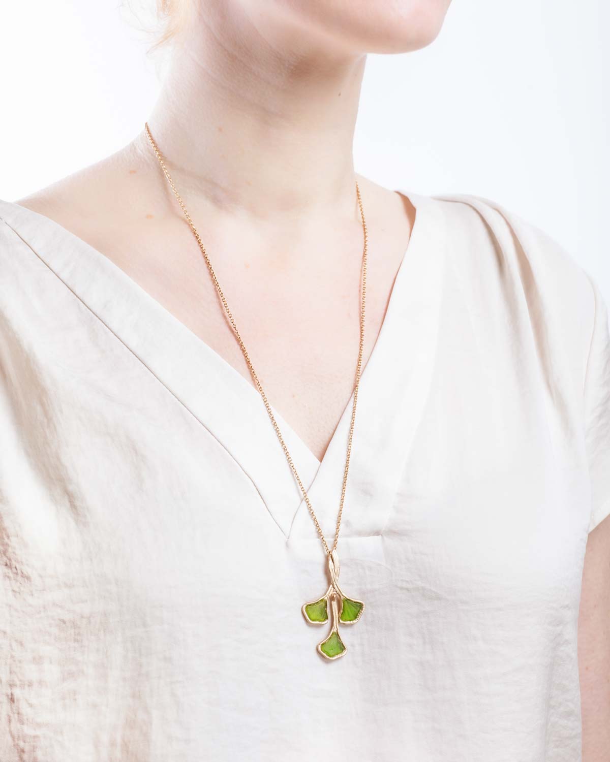 Ginkgo 3-Leaf Pendant