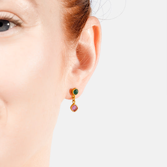 Diamond Drop Dainty Post Earrings