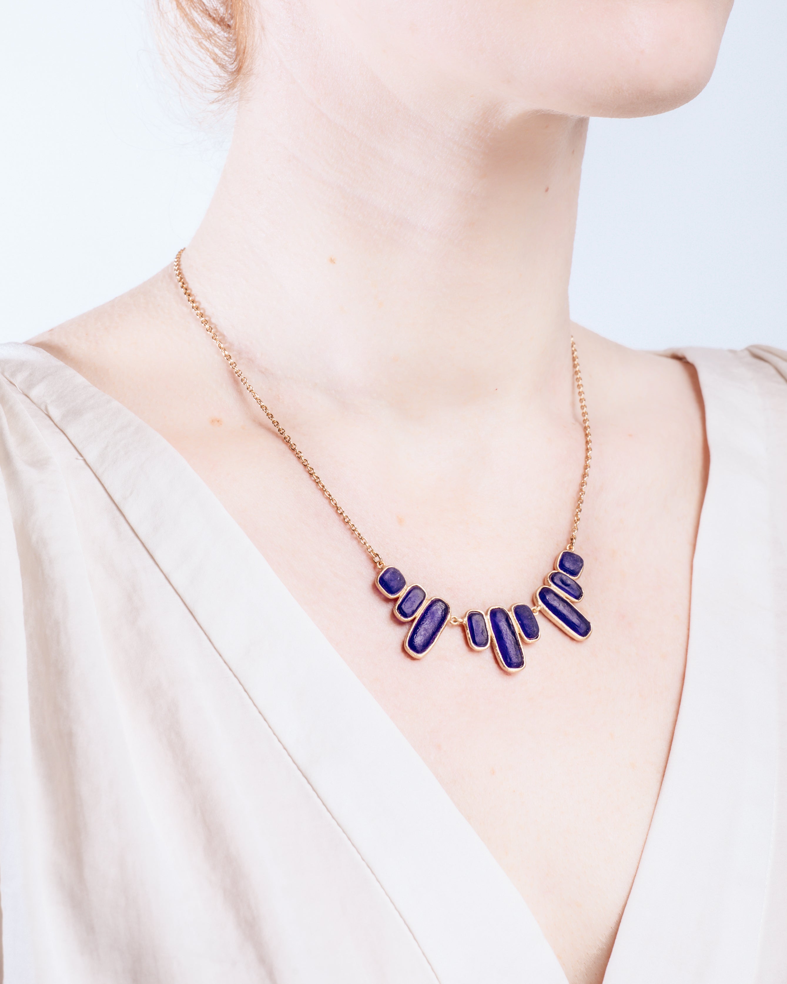 Geo Bubble Necklace - Cobalt