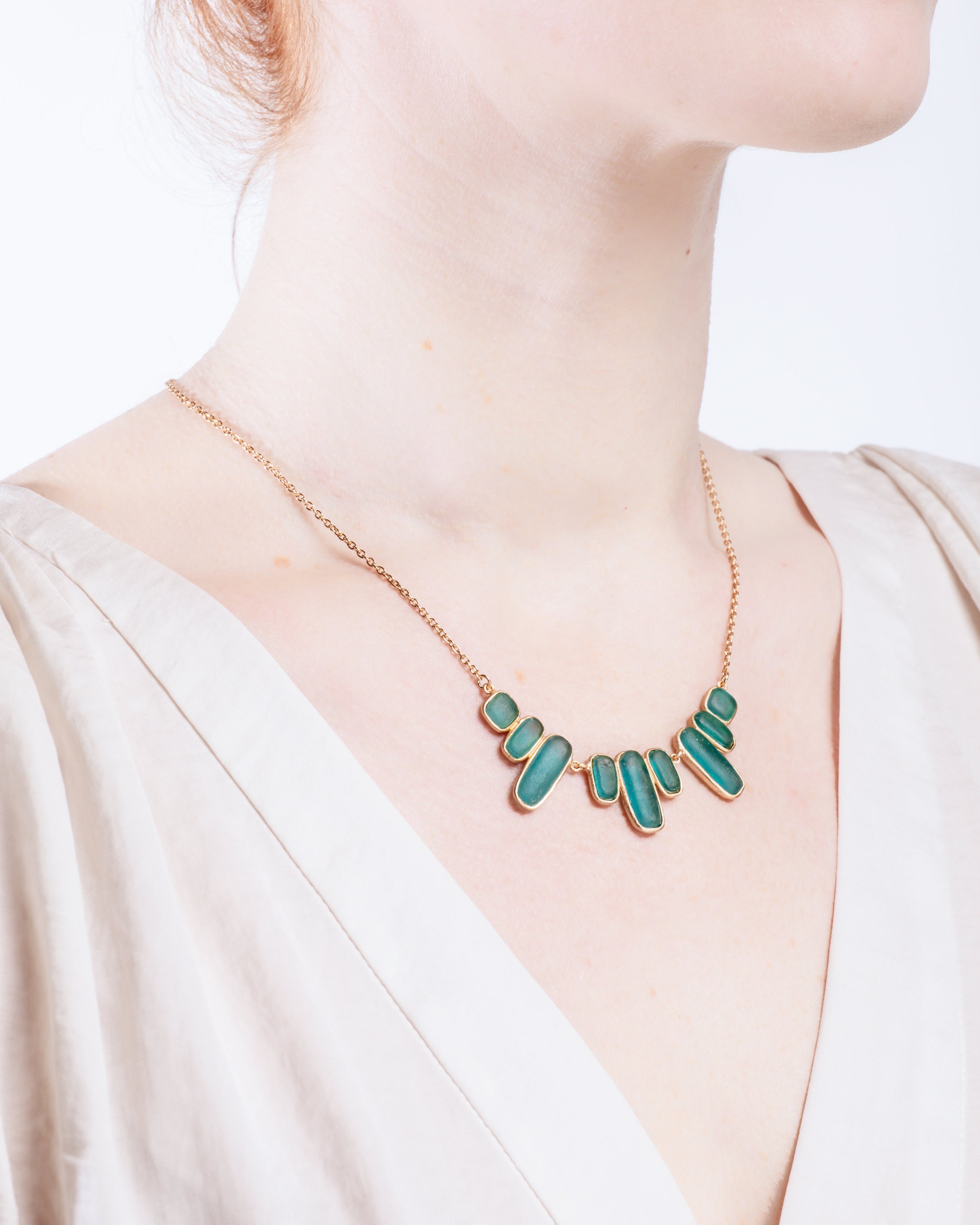 Geo Bubble Necklace - Teal