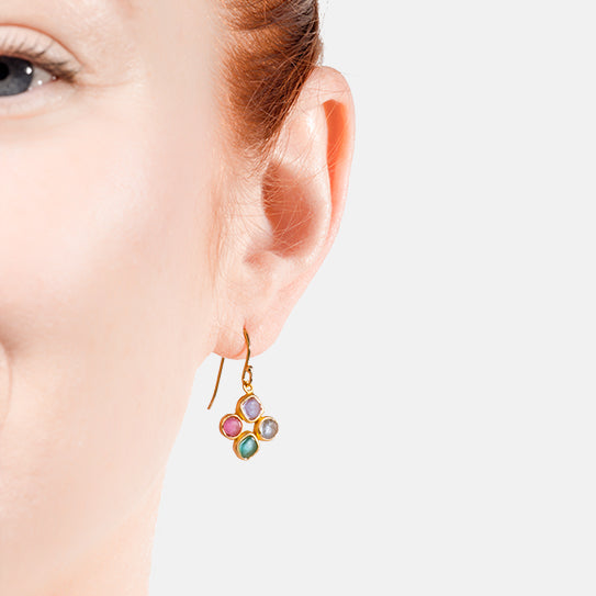 Diamond Drop Wire Earrings