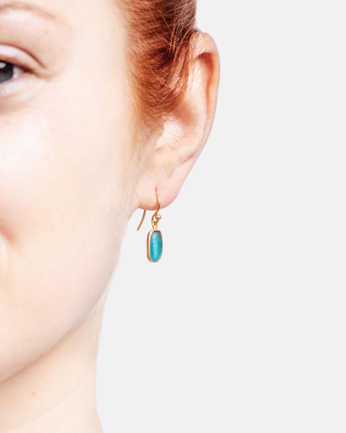 Geo Bubble Wire Earrings - Teal