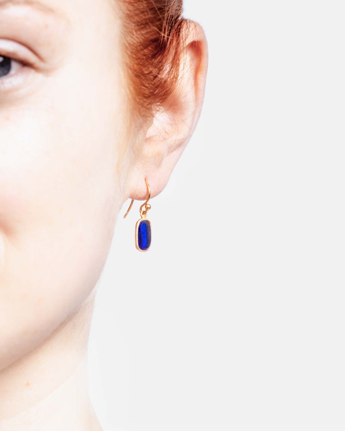 Geo Bubble Wire Earrings - Cobalt