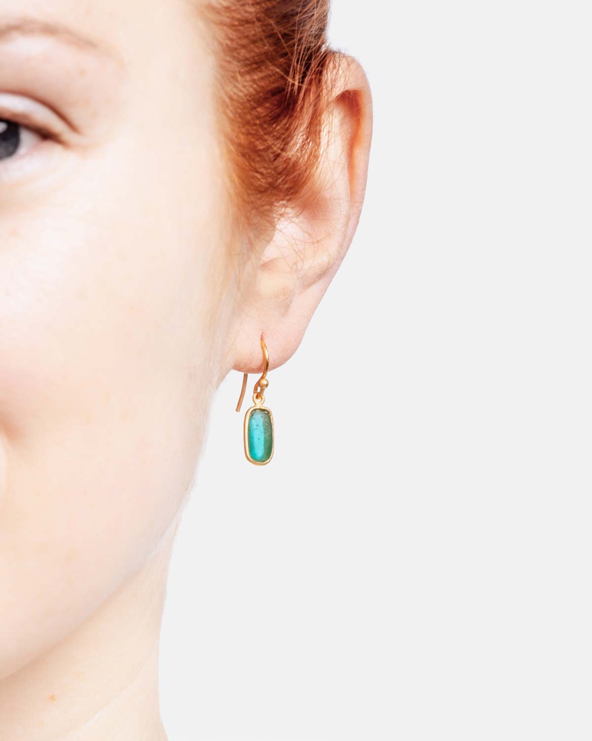 Geo Bubble Wire Earrings - Green