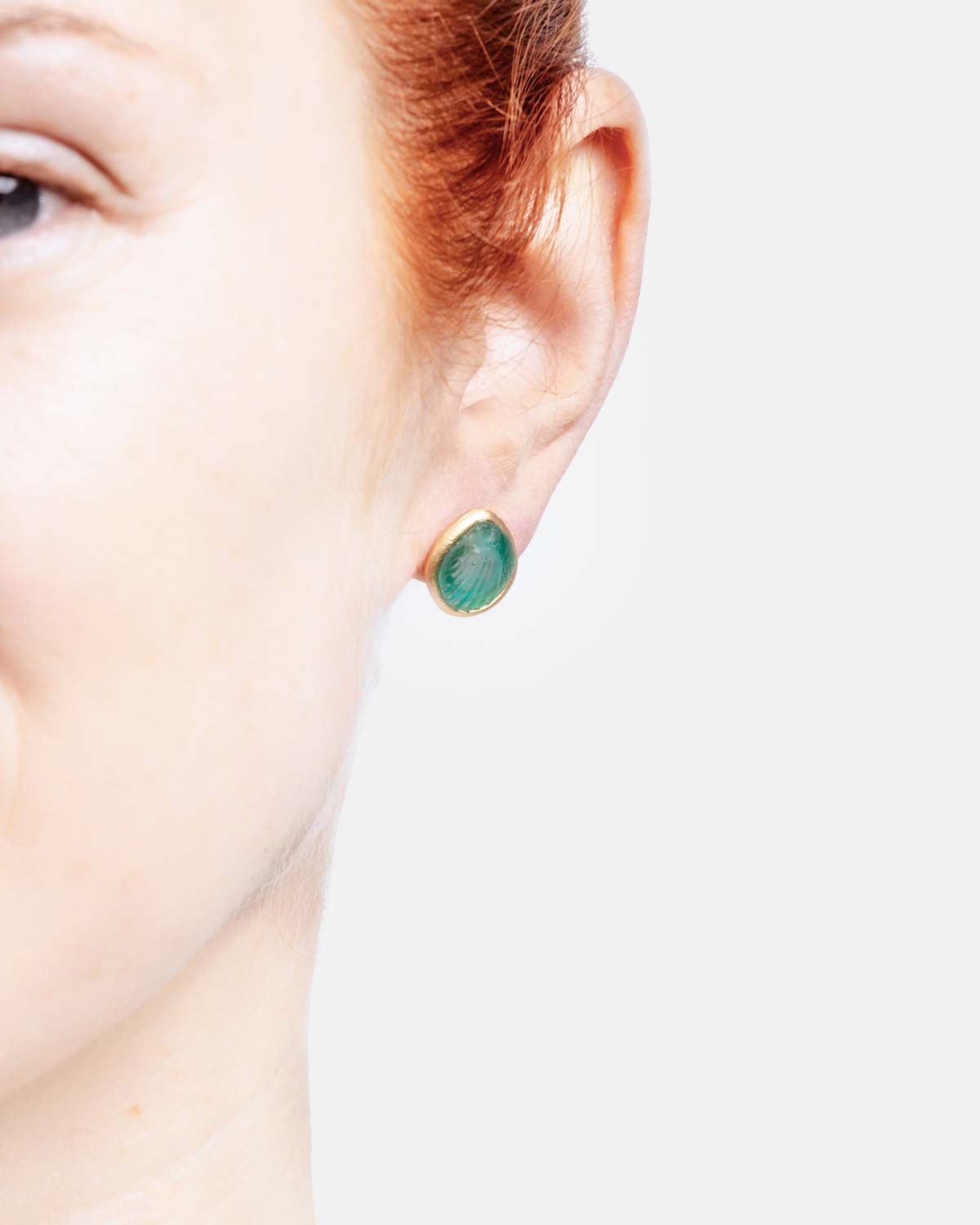 Under the Sea Shell Post Earrings - Teal