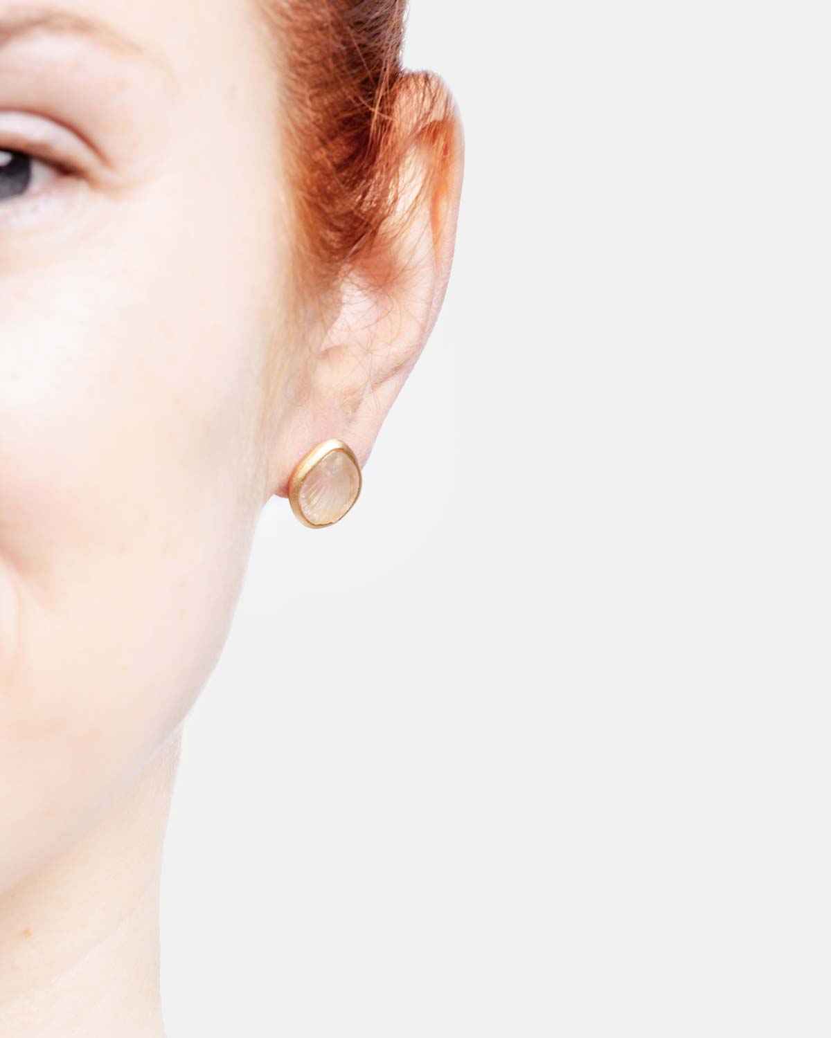 Under the Sea Shell Post Earrings - Frosted Clear