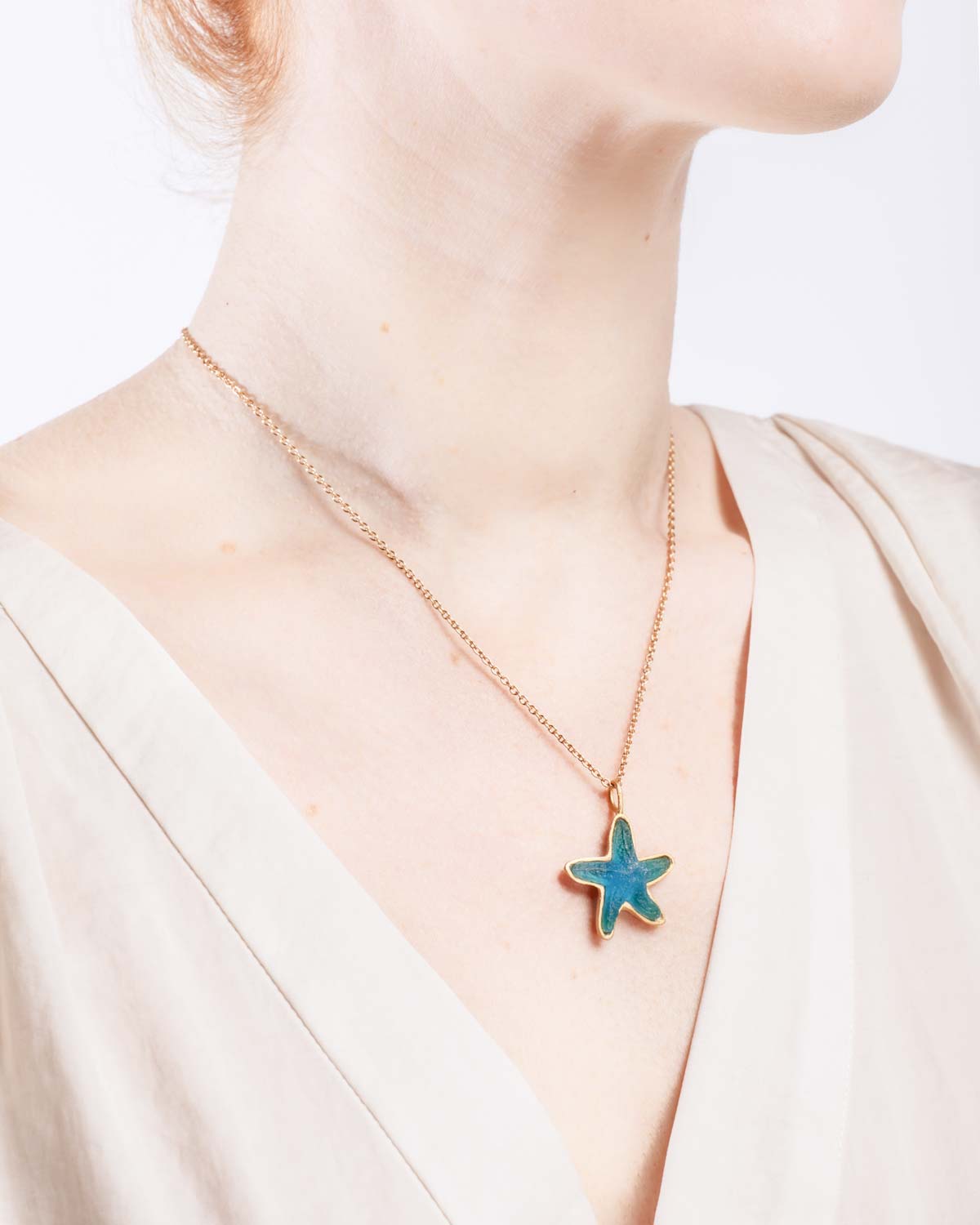 Under the Sea 16" Adj. Starfish Pendant - Teal