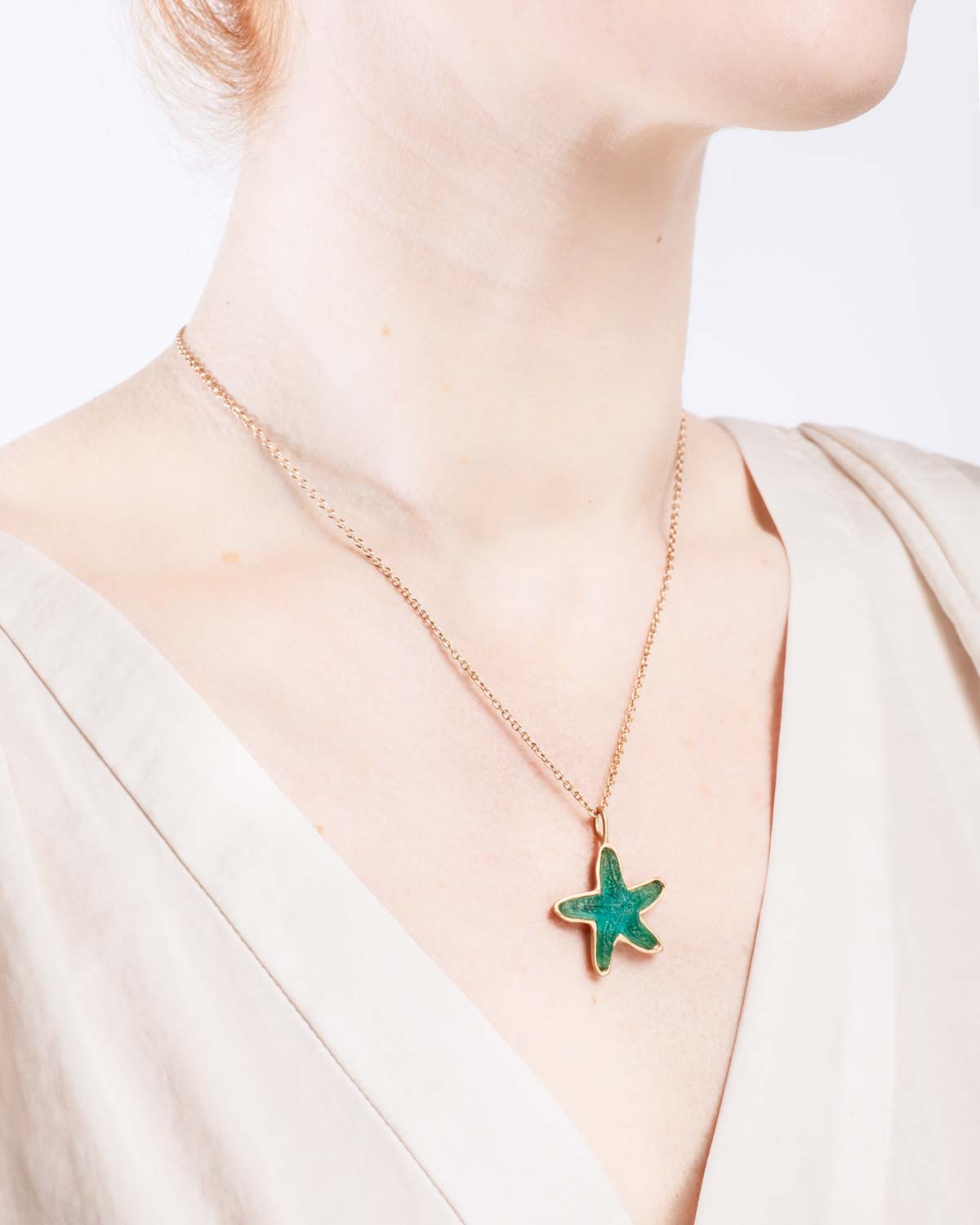 Under the Sea 16" Adj. Starfish Pendant - Turquoise