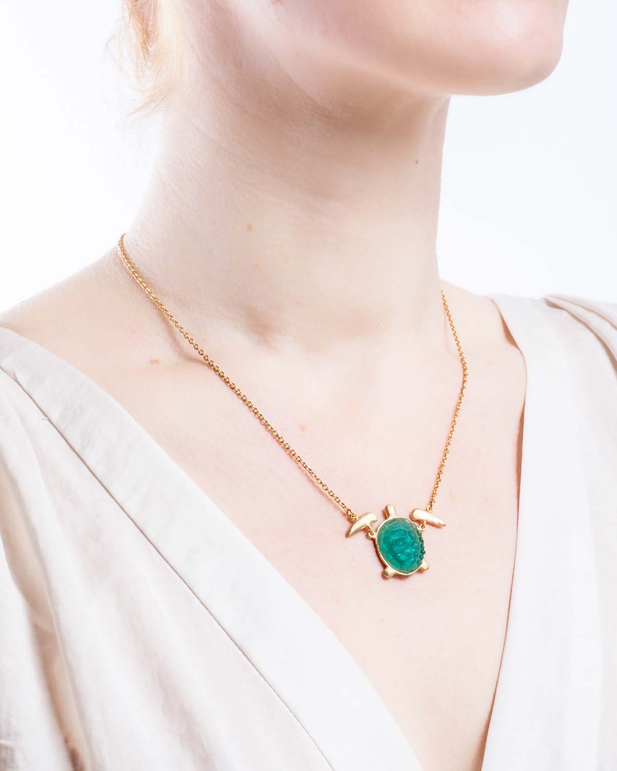 Under the Sea 16" Adj. Sea Turtle Pendant - Turquoise