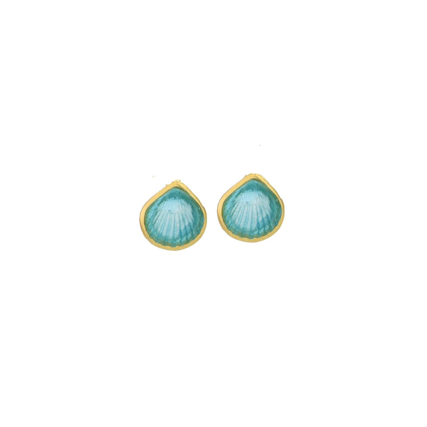 Under the Sea Shell Post Earrings - Turquoise