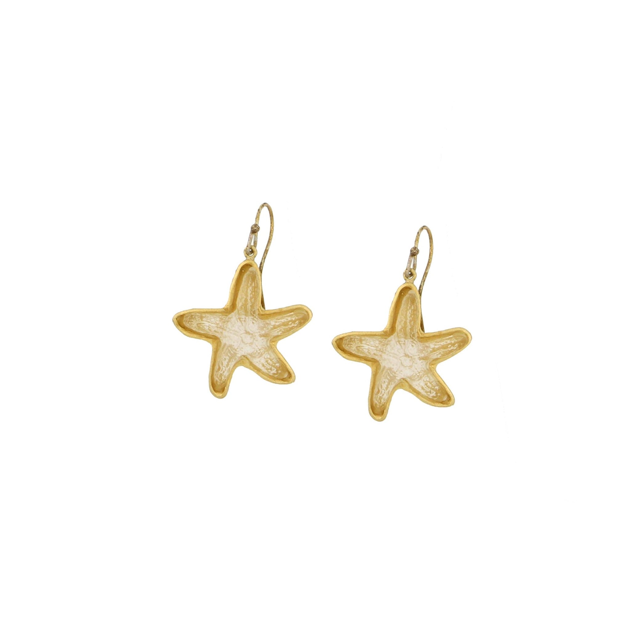 Under the Sea Starfish Wire Earrings - Frosted Clear
