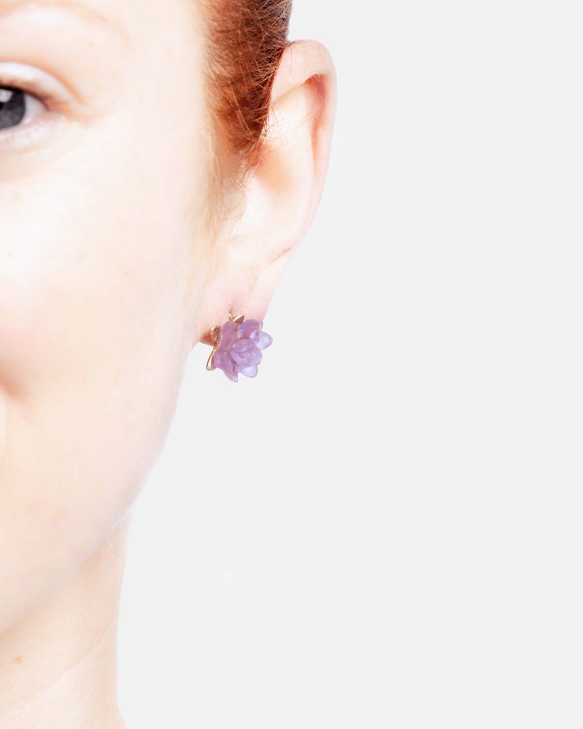 Water Lily Post Earrings - Lavender