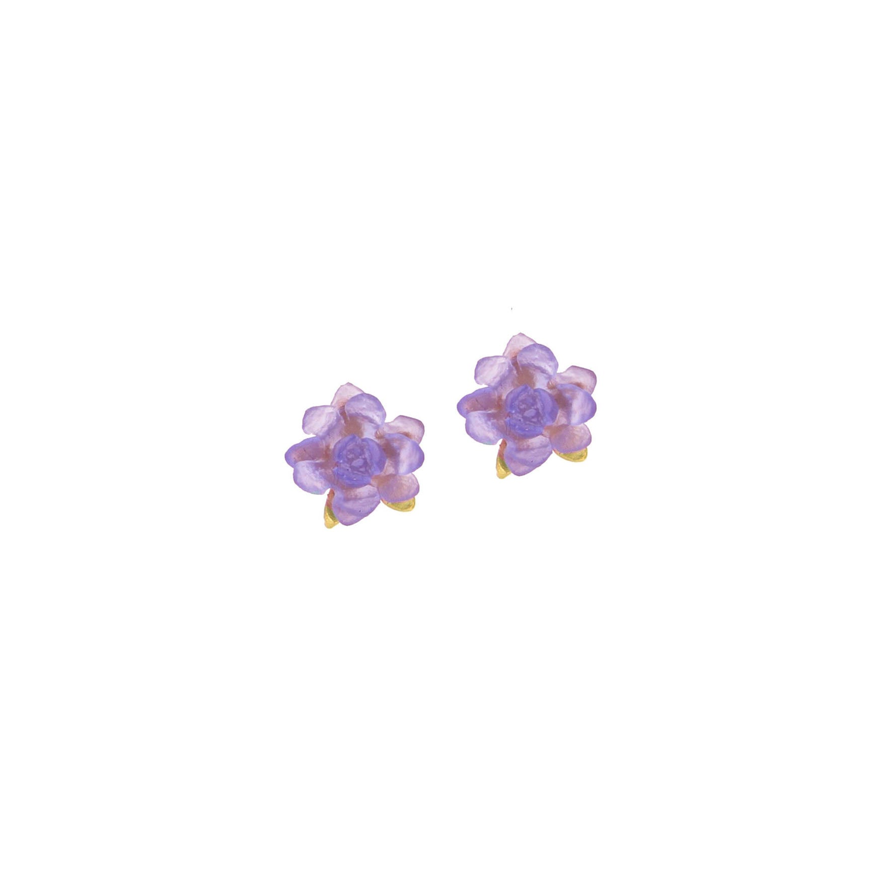 Water Lily Post Earrings - Lavender