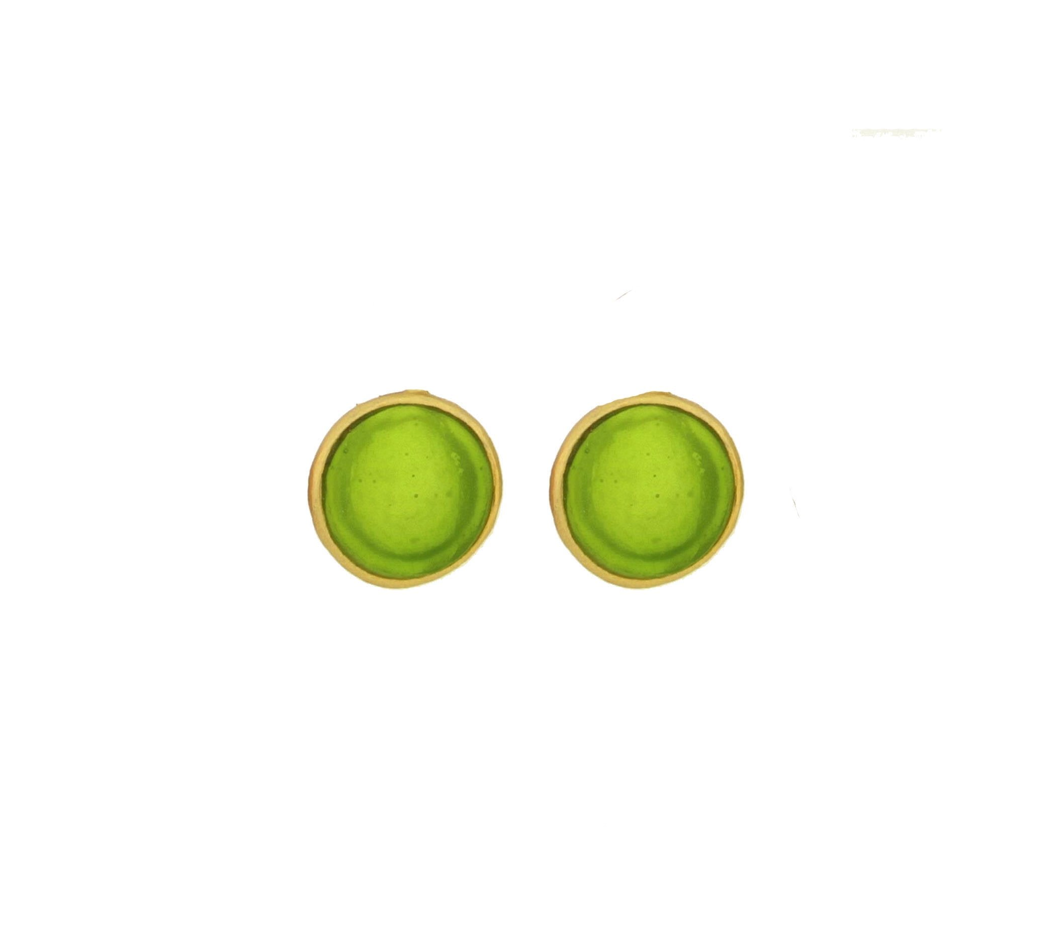 Bubble Post Earrings - Green
