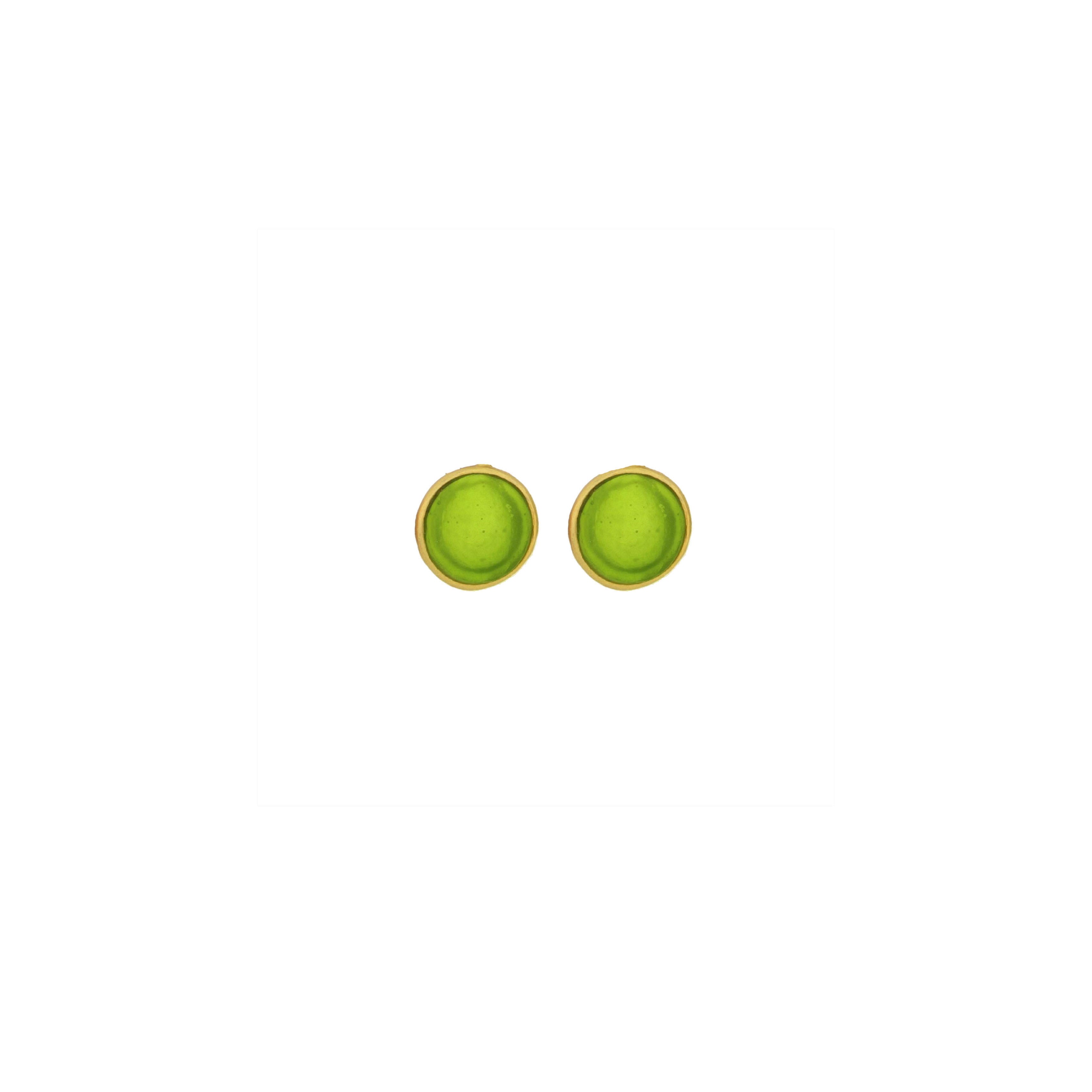 Bubble Post Earrings - Green