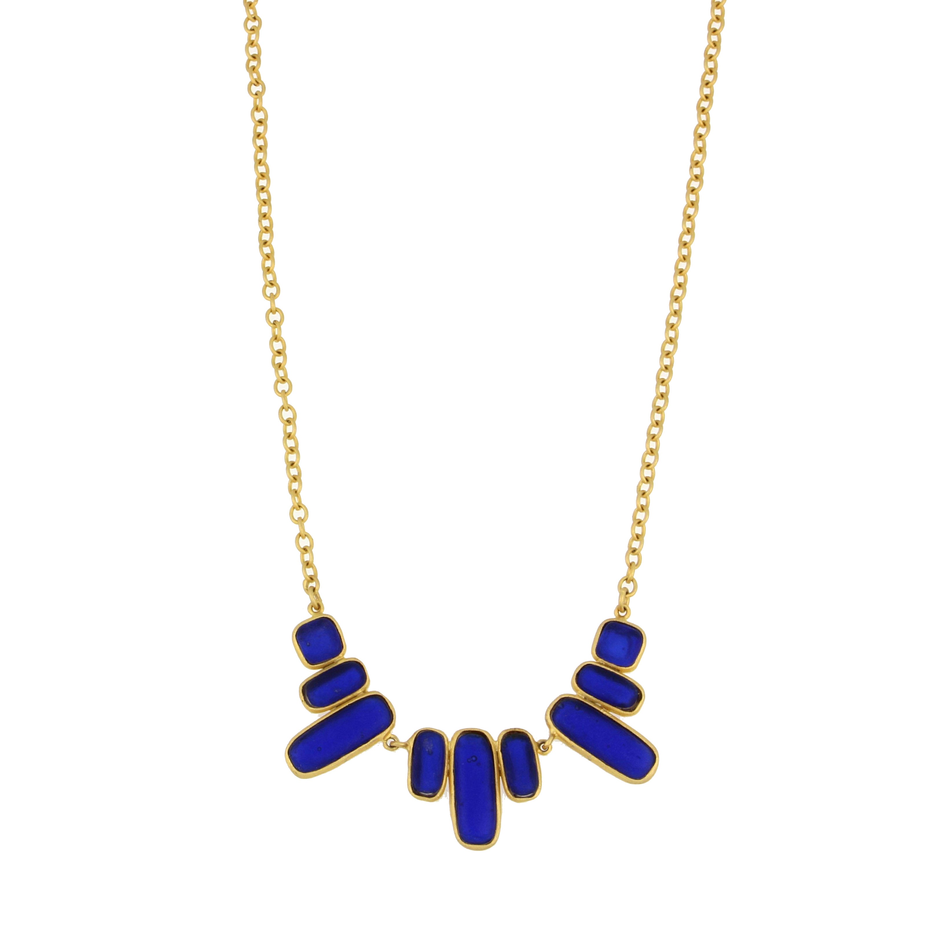 Geo Bubble Necklace - Cobalt