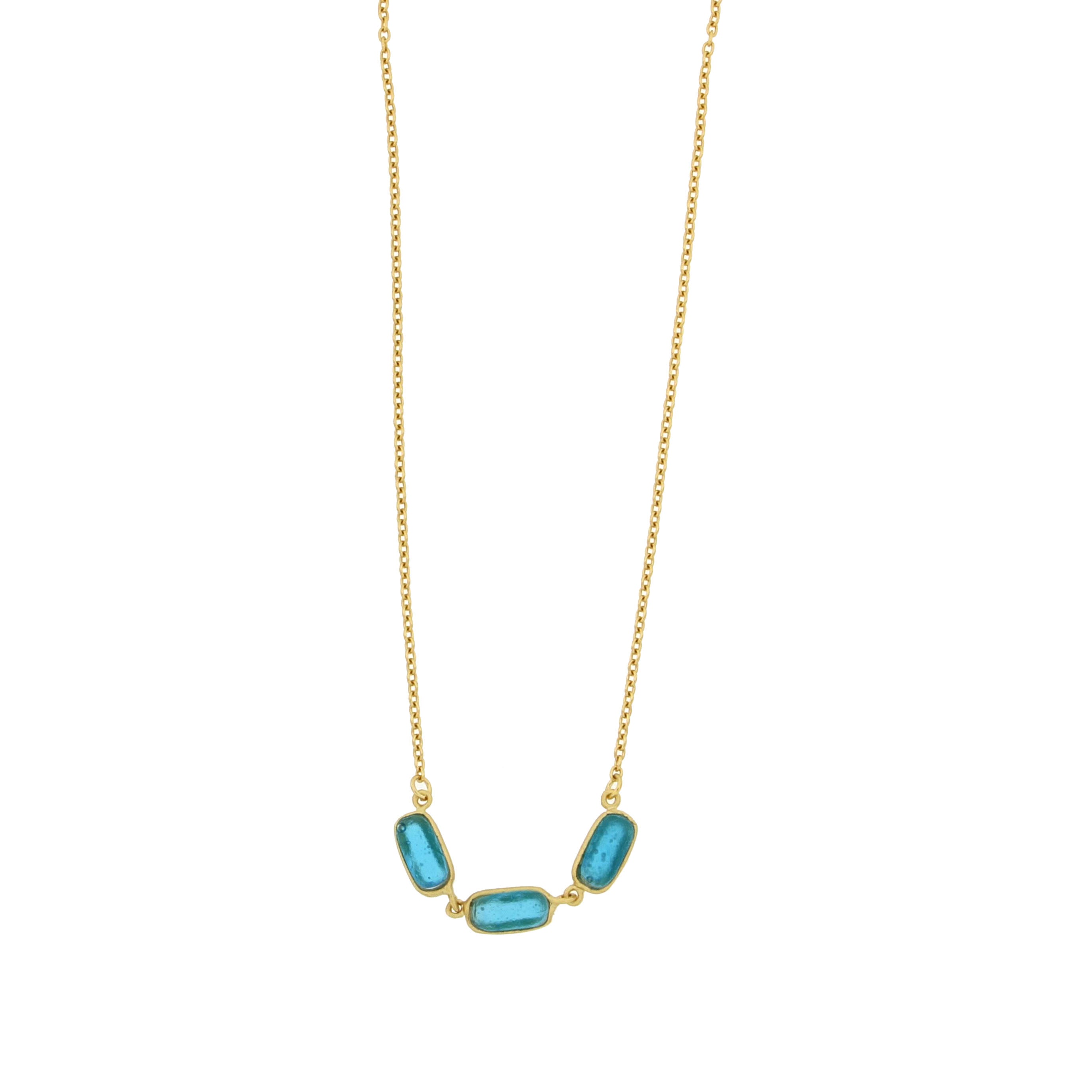 Geo Bubble Dainty Necklace - Turquoise
