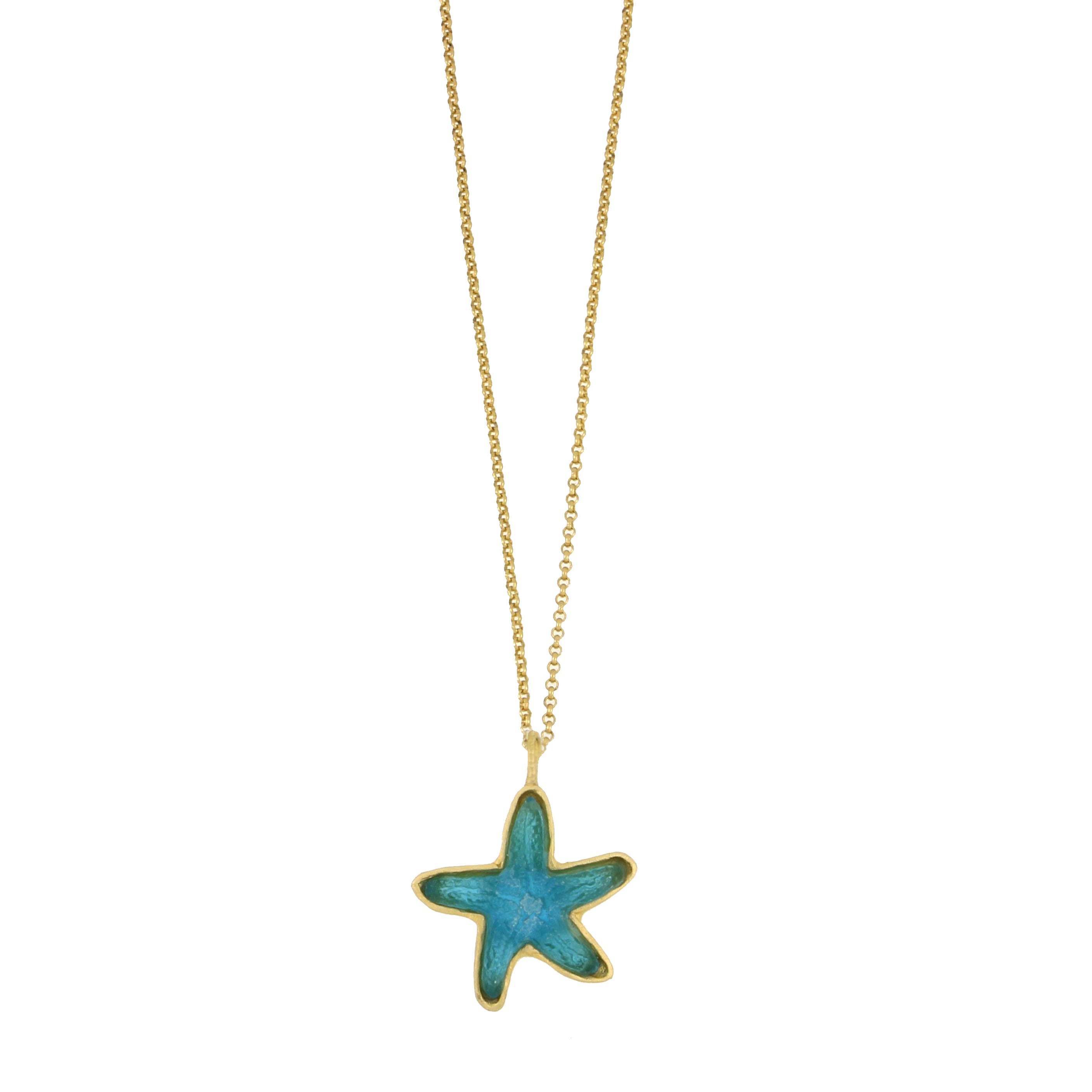 Under the Sea 16" Adj. Starfish Pendant - Turquoise