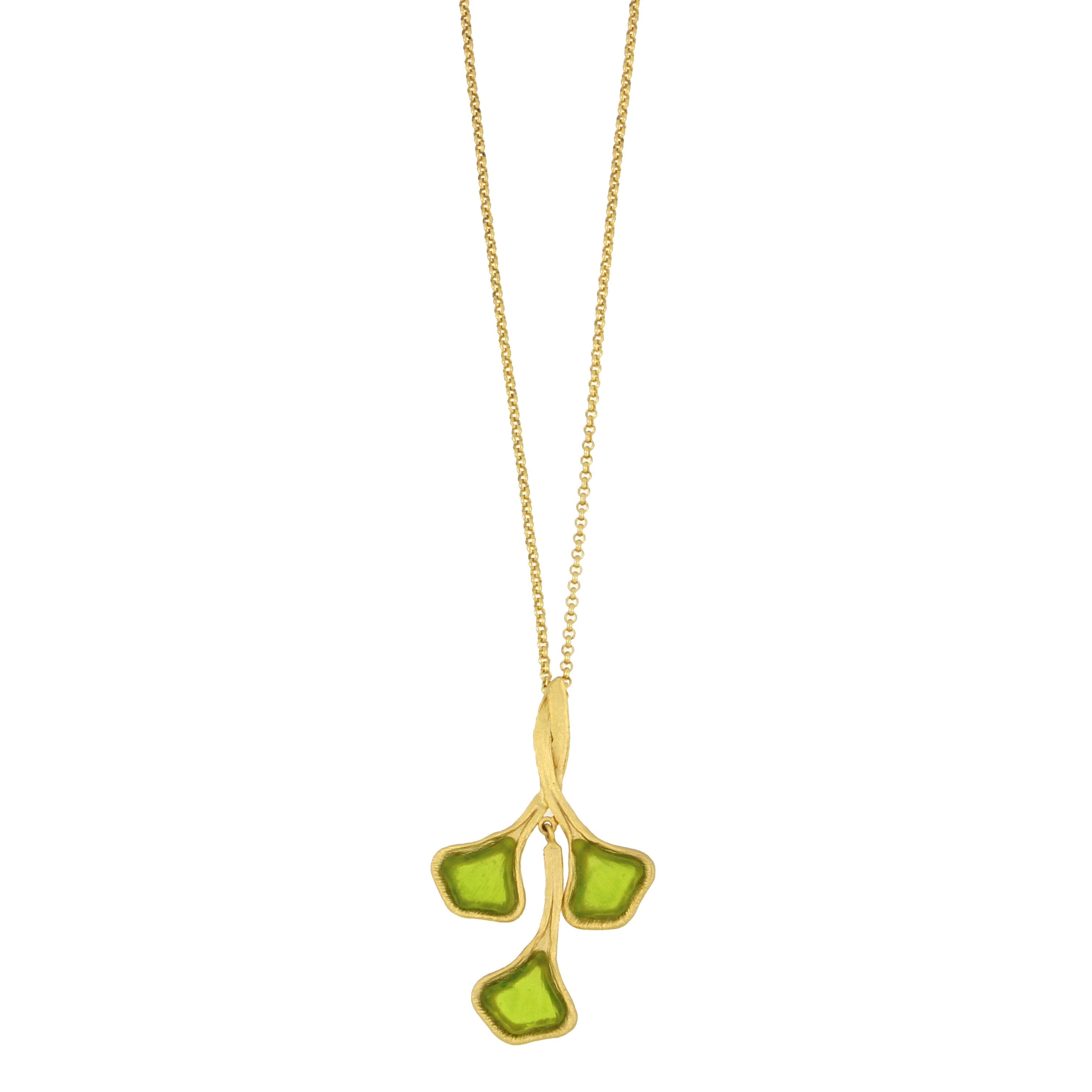 Ginkgo 3-Leaf Pendant
